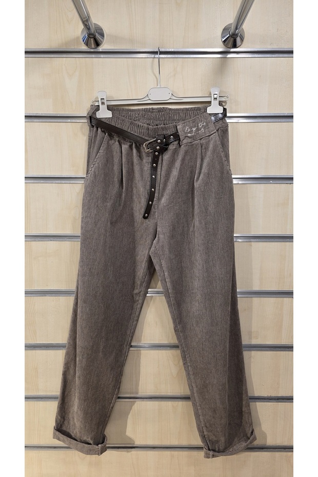 Belted Velvet Trousers