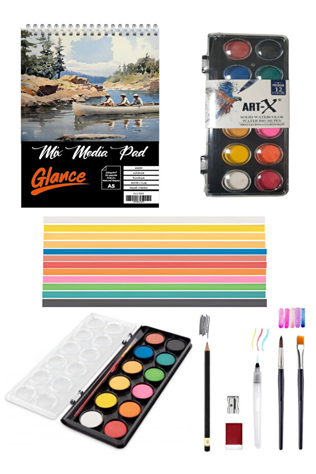 A5 200 Gr Spr Mix Medium Pad 20 Yp Art-X Premium 12-Piece Watercolor Set