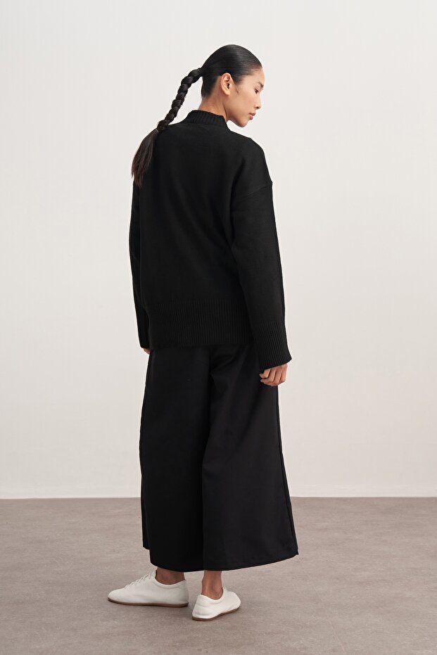 Kadın Basic Triko Kazak Siyah - 5