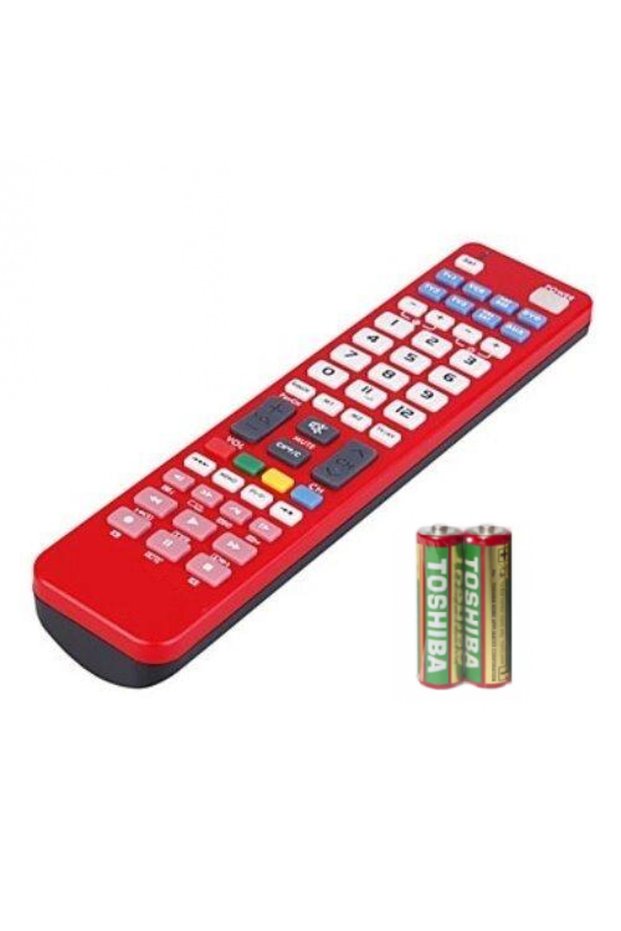 Universal TV remote control, max 8 devices, red