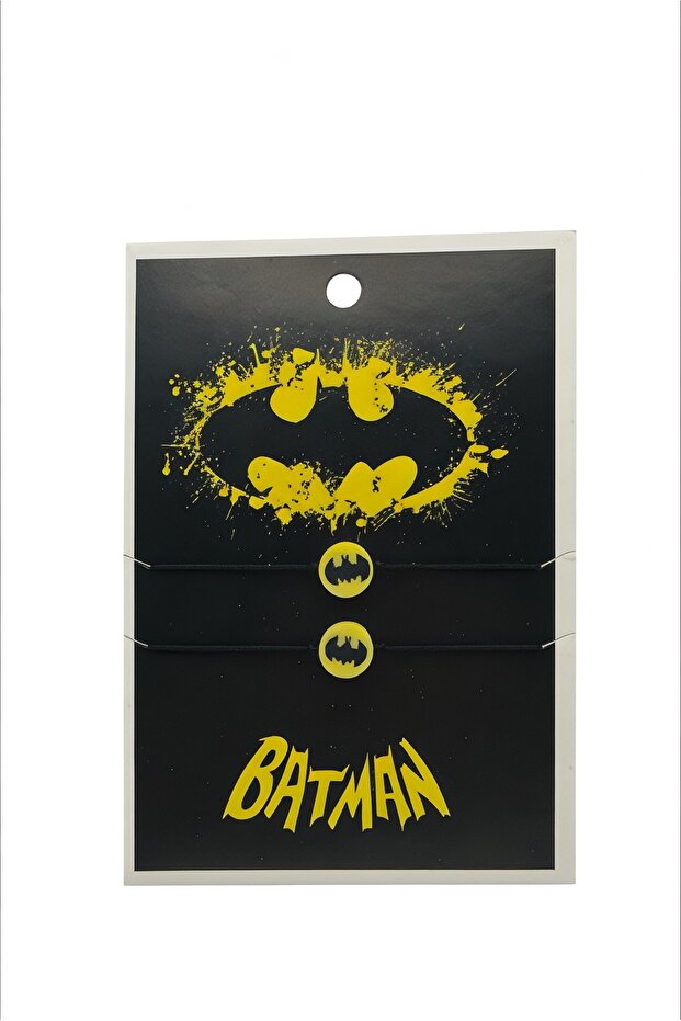 2-Pack Textile Cartoon Batman Bracelet Adjustable to the Wrist