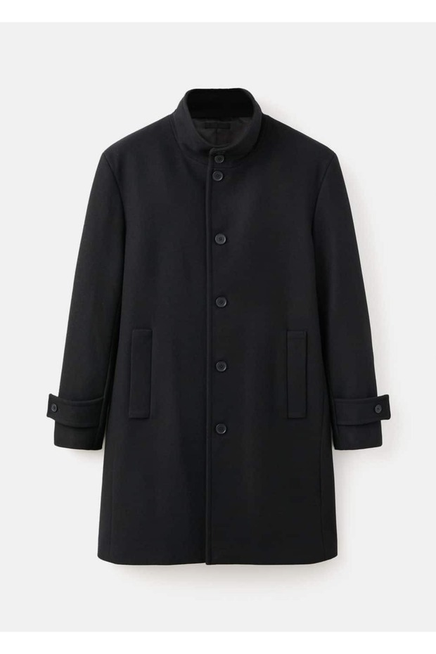 Dik yaka yün palto - 3