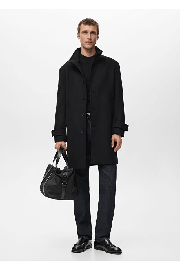 Dik yaka yün palto - 2