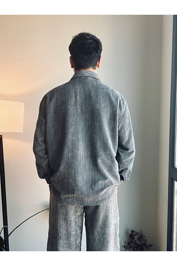 EFEKTLİ KADİFE GÖMLEK - 4