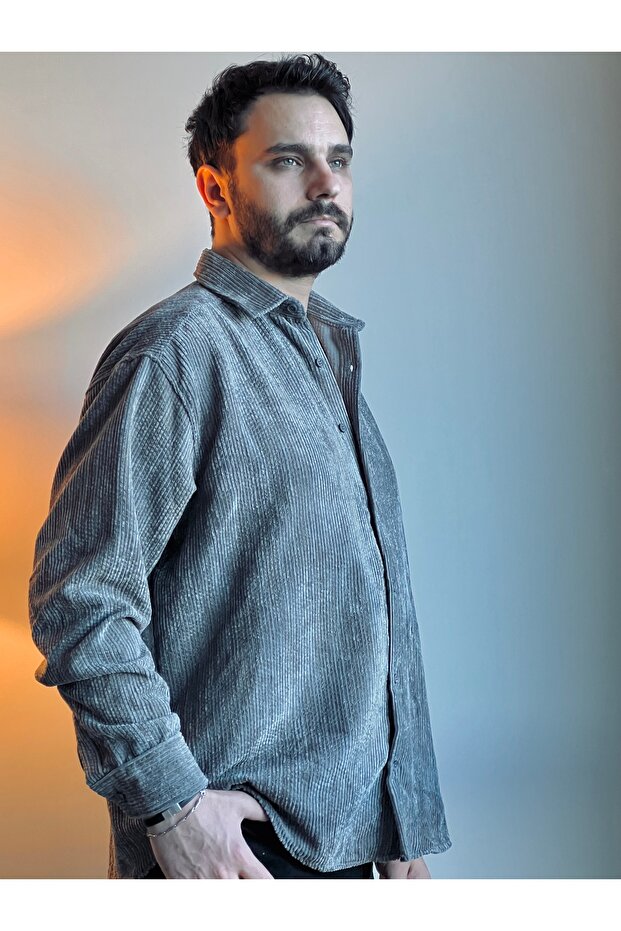 EFEKTLİ KADİFE GÖMLEK - 1