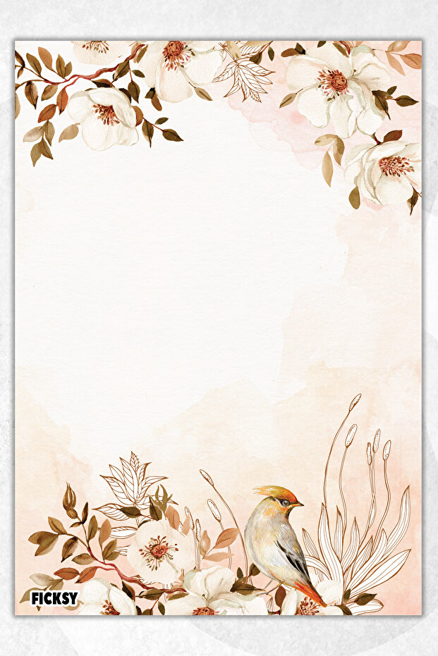 Flower Note Paper - A5 Size - 50 Sheets - Notepad - Memopad - Memo Pad - To Do List - 1