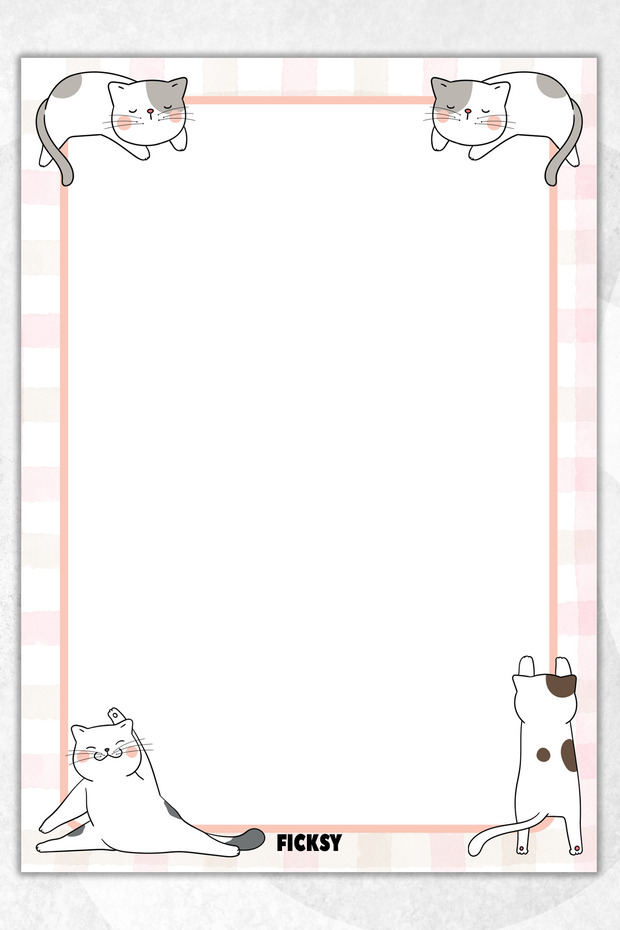 Cat Note Paper - A5 Size - 50 Sheets - Notepad - Memopad - Memo Pad - to Do List - 1