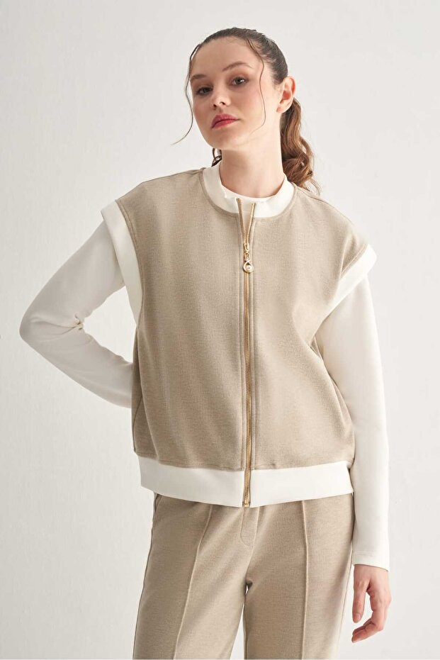 İnci Detaylı Regular Yelek - 1