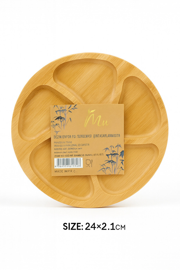 طبق تقديم من الخيزران متعدد الأقسام - 1