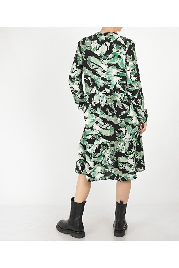 Rochie scurta, Negru/Verde - 2