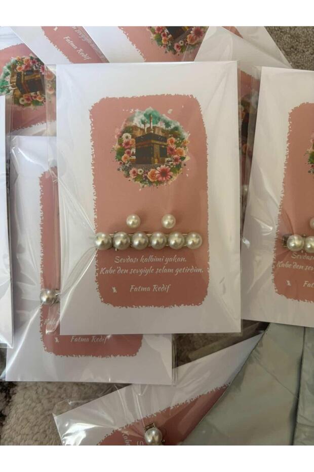 Umrah Hajj Souvenir 10 Pieces Buckle Earrings with Card Gelatinous