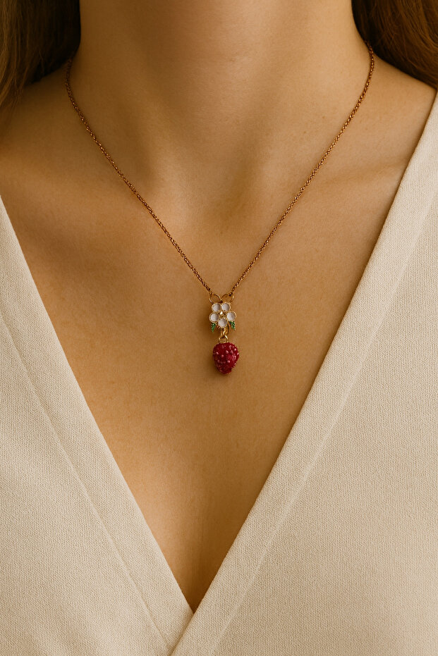 Çilek Işıltısı Kolye - 4