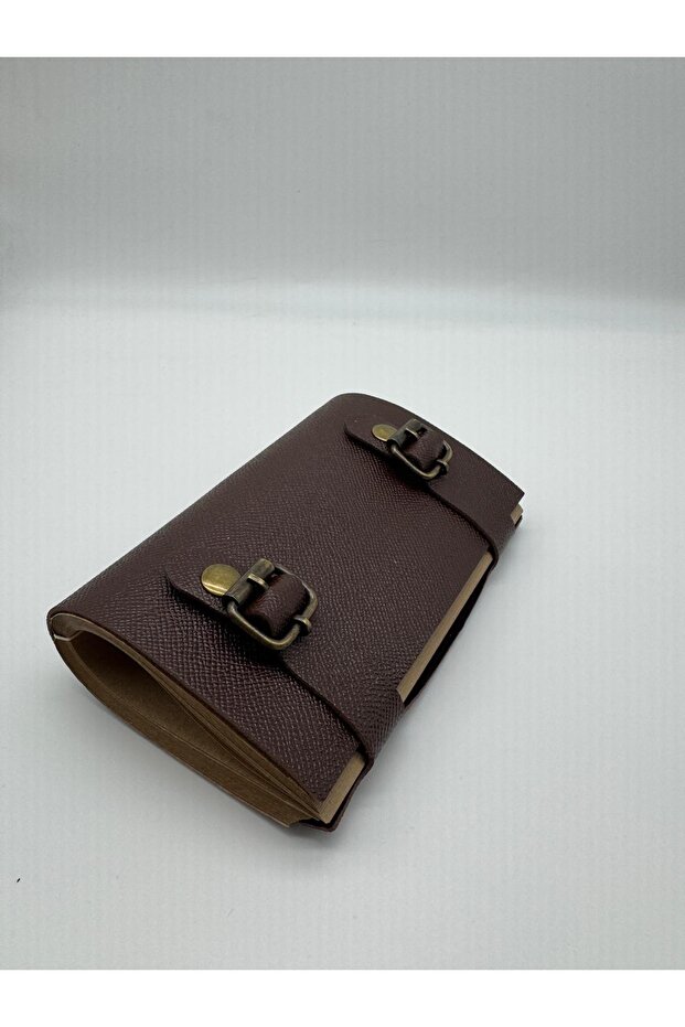 دفتر ملاحظات من الجلد الصناعي موديل Cig باللون البني - 1