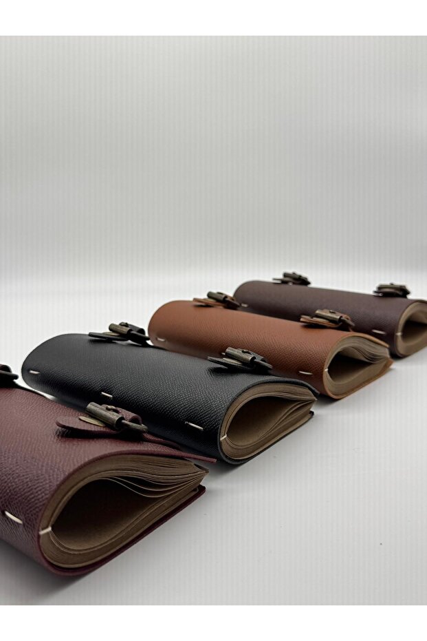 دفتر ملاحظات من الجلد الصناعي موديل Cig باللون البني - 4