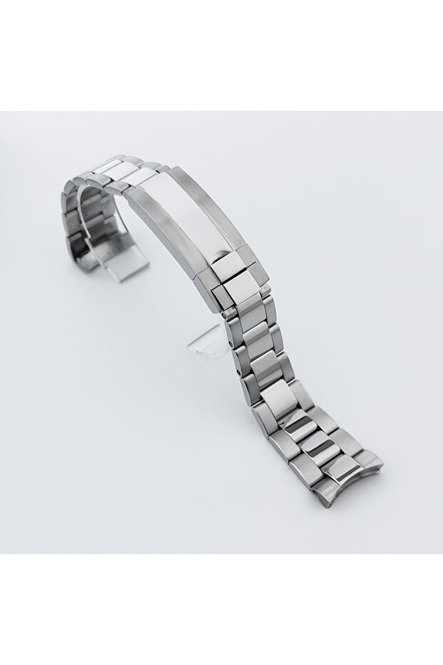 20mm 3 Polished Center Neiton 20MM Silver Presidential Solid Bracelet 904L Stainless Steel Glide Loc