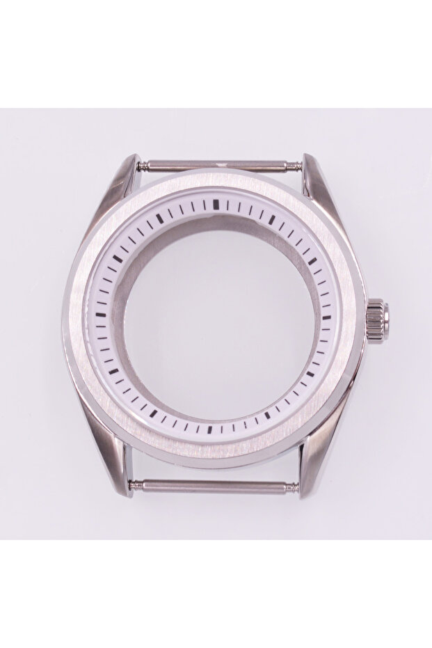 White 40mm Silver Watch Case Sapphire glass White/Blue/Orange/Black Chapter Ring FIT NH34 NH35 NH36