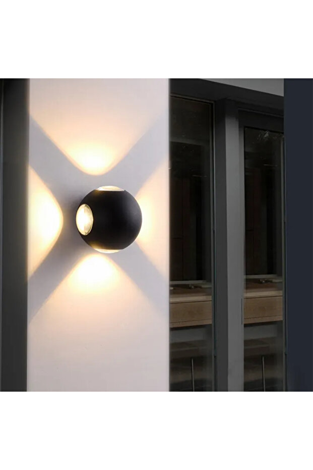 Modern 8W Black Round Outdoor Light