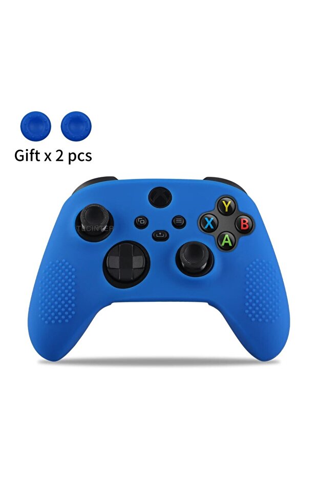 غطاء حماية من السيليكون باللون الأزرق لجهاز تحكم Xbox Series X/S ملحقات لوحة الألعاب عصا التحكم Grip