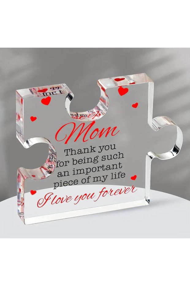 1pc,Birthday Gifts for Mom - Engraved Acrylic Block Puzzle Mom Present, Christmas Present, Commem...
