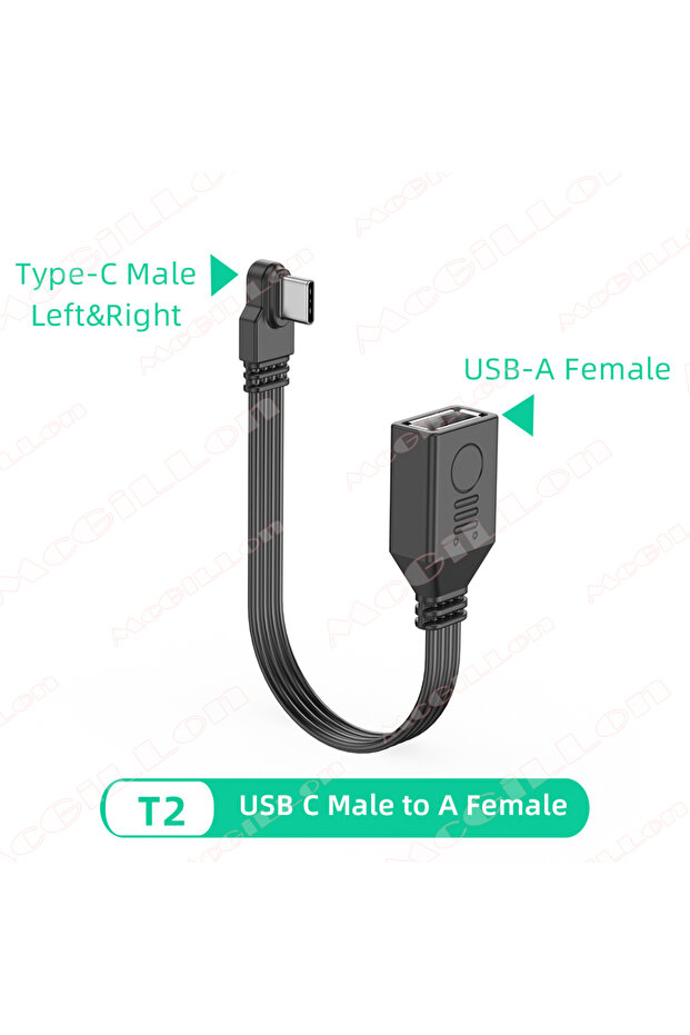 كابل محول USB من النوع C إلى النوع C بطول 5 سم T2 من USB C M إلى USB F OTG من USB من النوع C كابل محول USB 2.0 إلى النوع C OTG من Ada