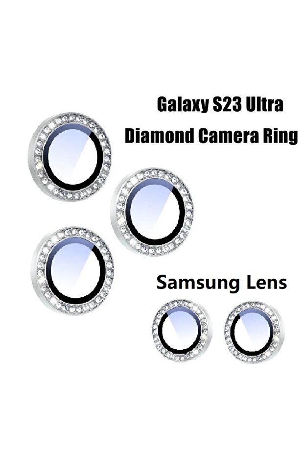جراب واقي لعدسة الكاميرا من الزجاج اللامع الفضي اللامع لهاتف Samsung S25 S25 S23 S22 FE Plus Ultra Le