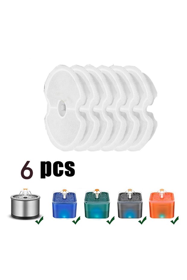 6Pcs Filter Replacement Filters for Cat Water Fountain Filters Replacement Filter Multi-Filtration S