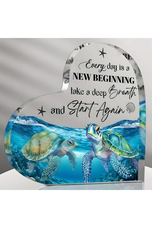 Q35 1pc,Blue Sea Turtle Acrylic Tabletop Decoration – Ideal For Christmas And Home Decor, Unique Bir