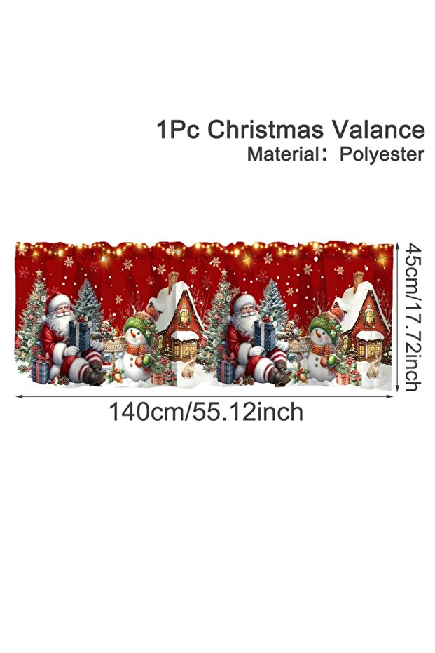 12 Christmas Short Curtains Valances Christmas Decorations For Home Xmas Kitchen Bathroom Windows Tr