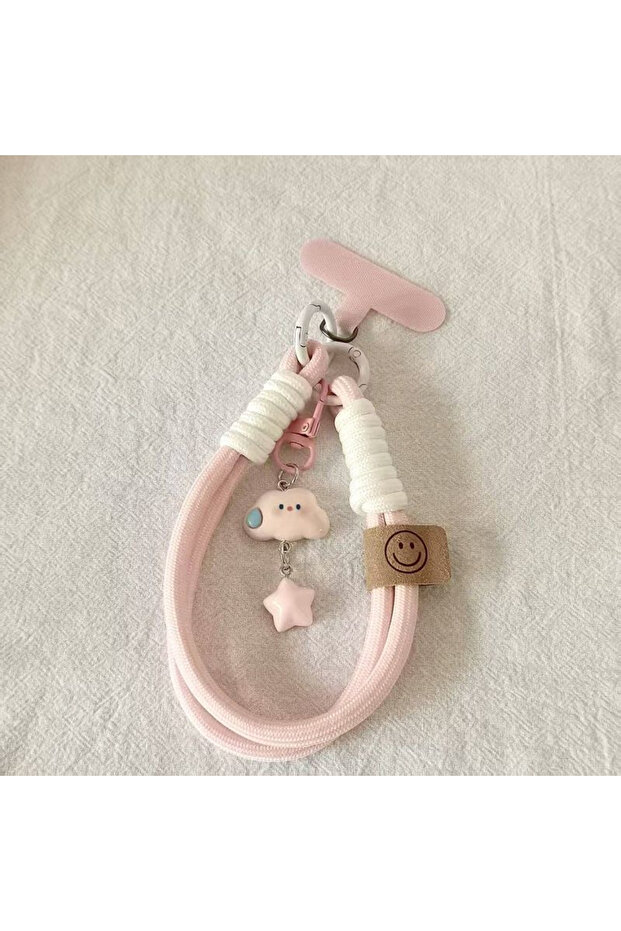 pink Moda nuvem cordão de telefone celular chaveiro pingente caneca pacote de câmera cordão artesana