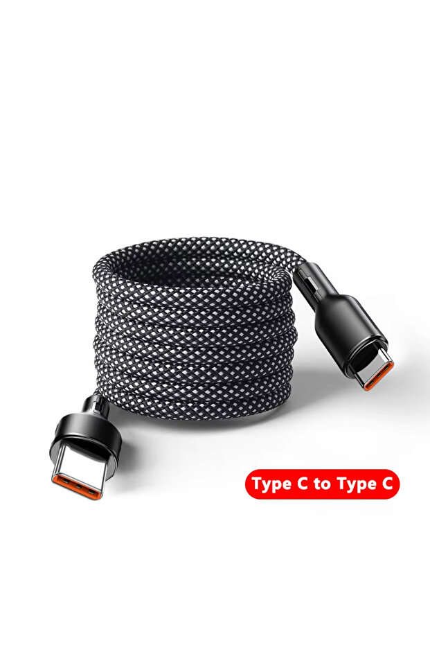 كابل بيانات مغناطيسي من النوع C إلى النوع C بطول 1 متر، شحن سريع 100 وات 6 أمبير، USB A/USB C إلى النوع C، يعمل بنظام Android