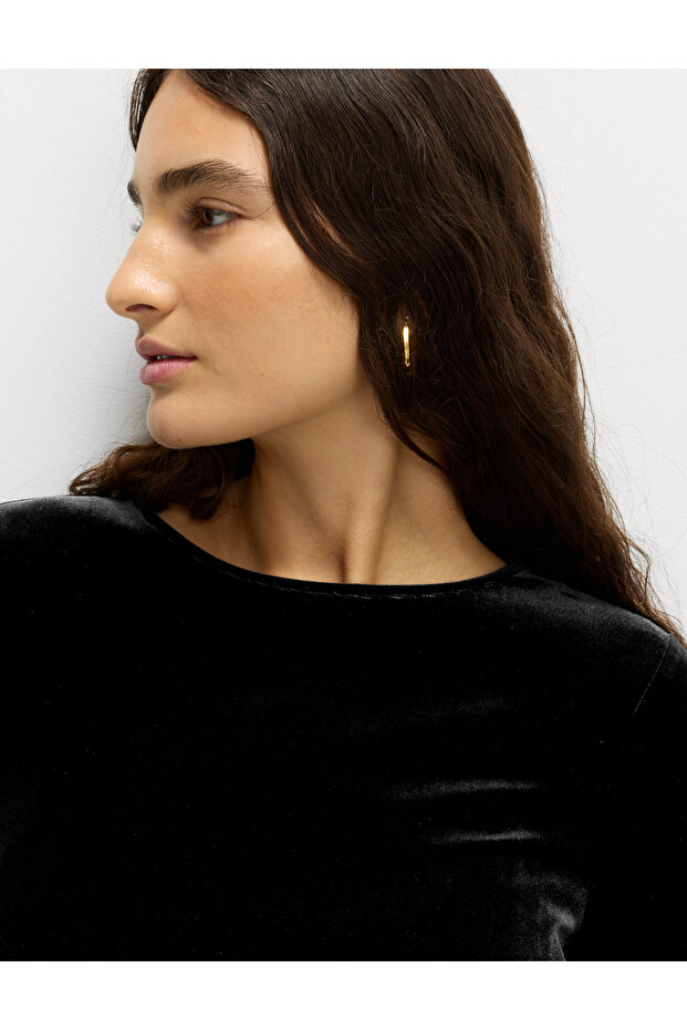 Kadife Mini Elbise - 3