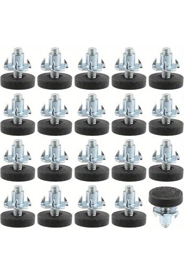 20pcs 20 PCS Stainless Steel Adjustable Leveling Furniture Legs - Heavy Duty Non-Slip Base for Table