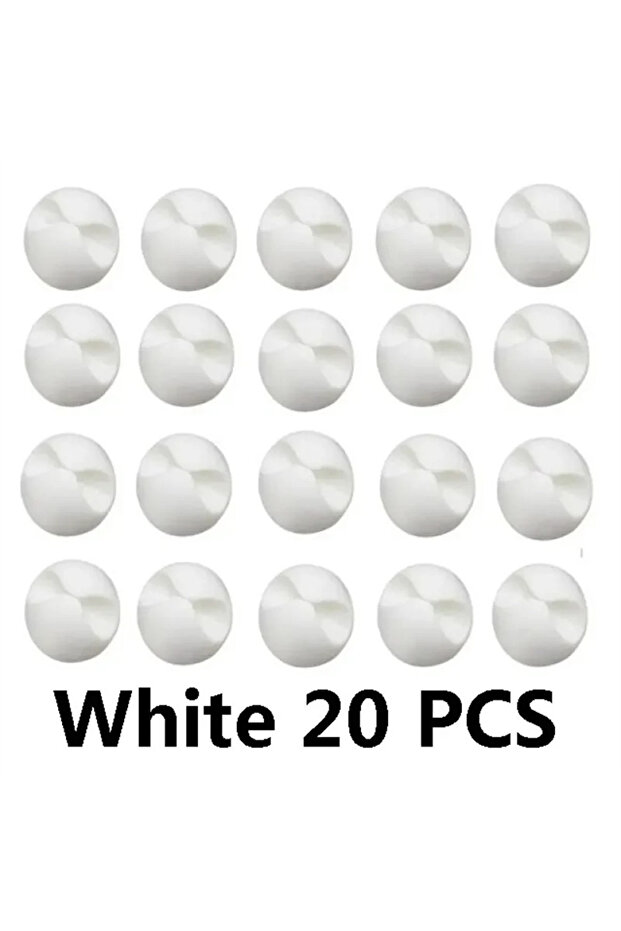 white 20pcs 20pcs Data Cable Holders Charger Line Clip Easy to install For Computer/Tablet/Cellphone