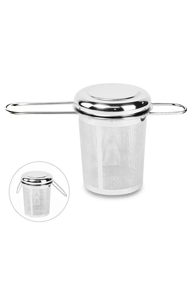 1PCS Stainless Steel Teapot with Lid Reusable Loose Leaf Teapot Coffee Pot Fine Mesh Filter Easy To