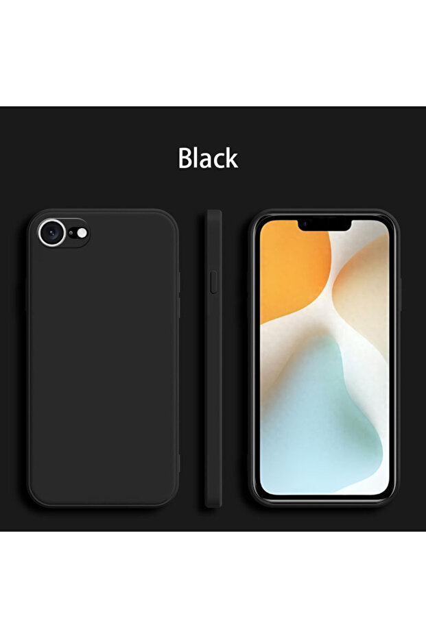 جراب هاتف iPhone SE 2022 أسود لهاتف iPhone 7 iPhone 8 TPU فاخر مقاوم للصدمات من السيليكون السائل الأصلي