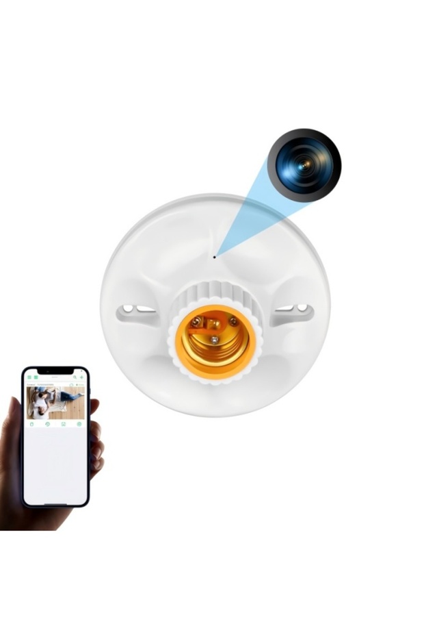 E27 5MP WiFi bulb-shaped camera, 1080P HD, night vision, motion detection, 24/7 power supply