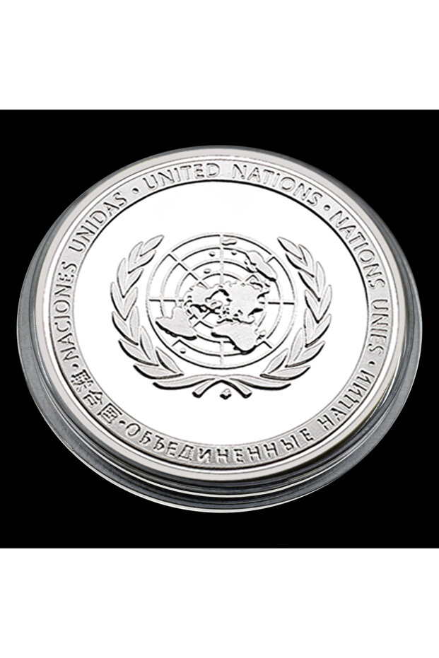 Light Grey Souvenir World Peace Medal United Nations Silver-plated 1-ounce Coin Collection