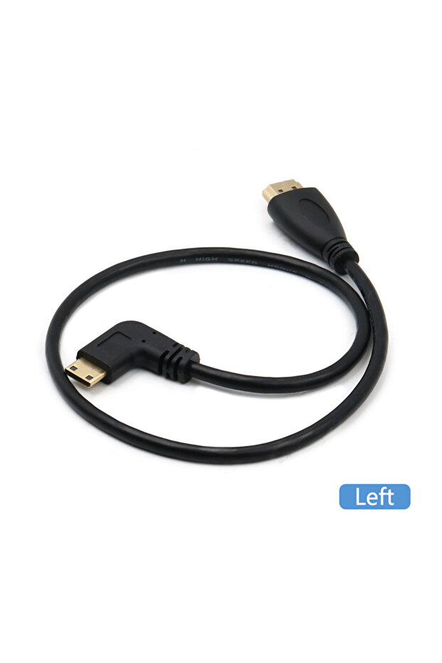 0.5m Left Mini HD to HD Cable 1080P Gold Plated Male to Male Effect Mini HDMI-compatible 90 Degr