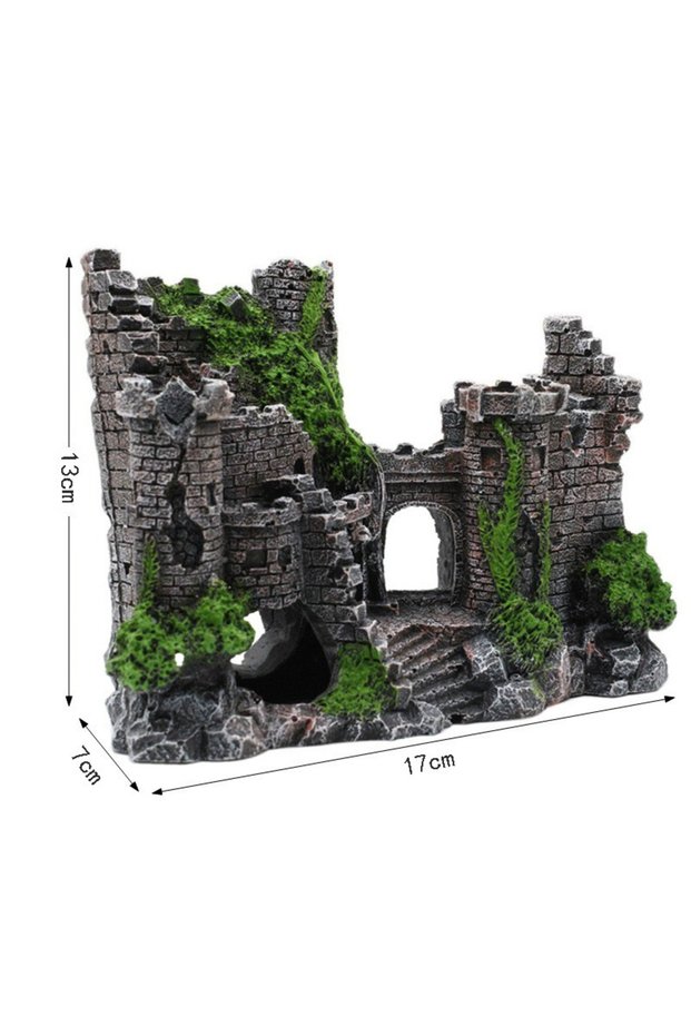 17X7X13cm Aquarium Decoration Ornament Vintage Large Castle Resin Background For Fish Tank Aquarium
