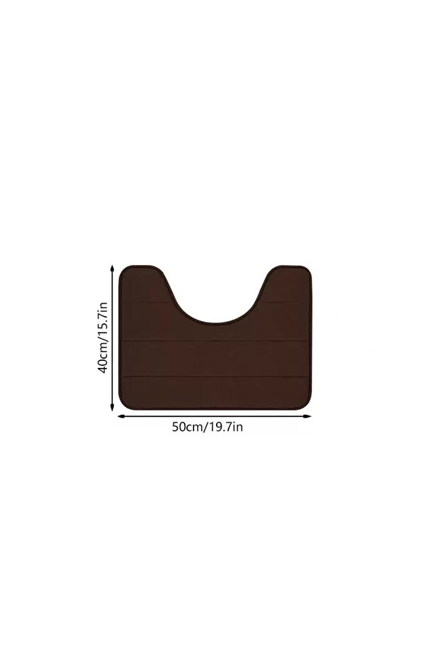 400MMx500MM uxd-Chocolate 1PC pure color stripe bathroom toilet u-mat carpet, soft non-slip quick-dr