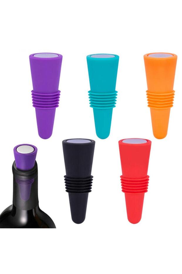 5pcs mix 5pcs Silicone Wine Bottle Stopper Beverage Bottle Leak Proof Champagne Bottles Sealer Stopp