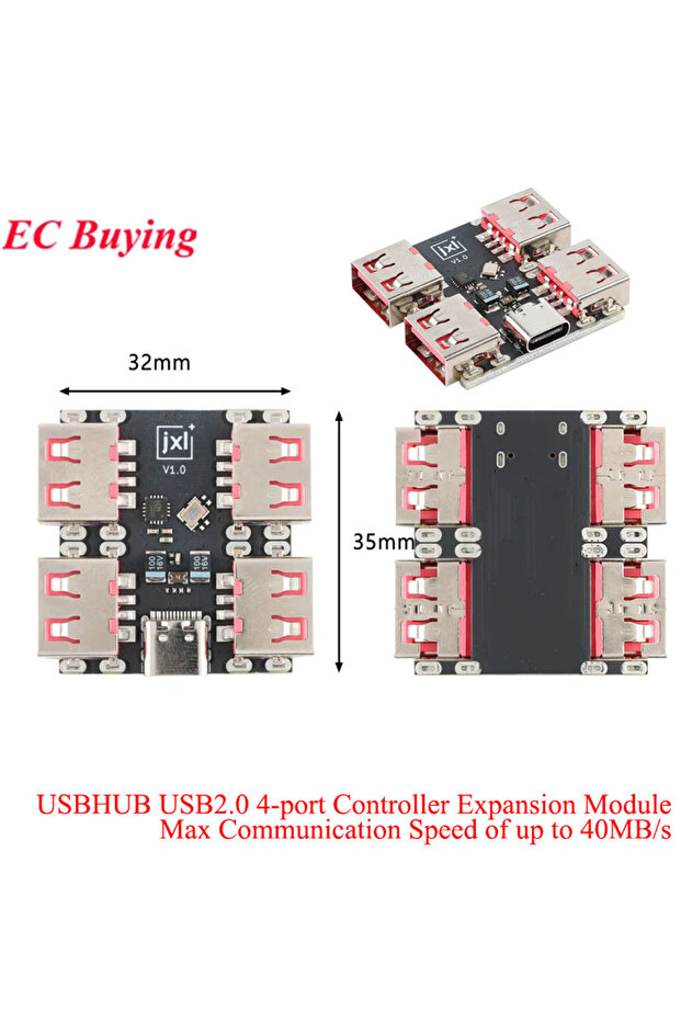 2 قطعة 1-5 قطع USBHUB USB2.0 وحدة توسيع وحدة التحكم ذات 4 منافذ USB 2.0 إلى موزع 4 قنوات USB-H