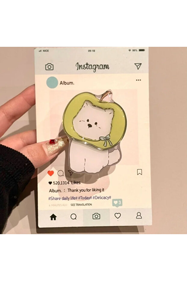 الضوء الأخضر Coréen Mignon Dessin Animé Chaton Chiot Grip Tok Griptok Support De Téléphone Support Po