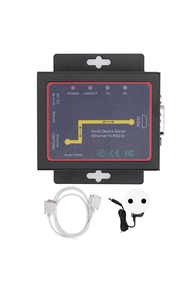 EU TXI022 RJ45 to RS232 Serial Network Adapter Bi Directional Transfer TCP IP Serial Network Adapter - 1