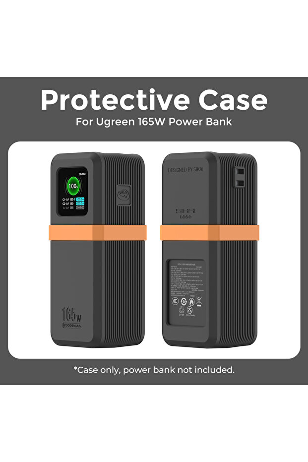 black orange SIKAI Power Bank Case For UGREEN Nexode Pro 165W 20000mAh Shockproof Protective Cover W