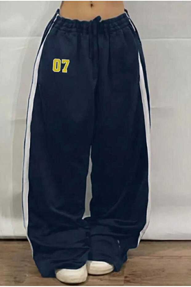 07 Number Oversized Baggy Sweatpants with Belt Detail