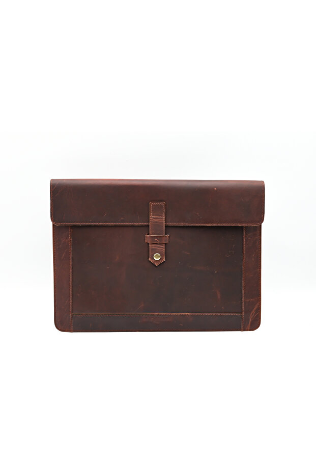 Handcrafted Genuine Leather Laptop Sleeve | 14-inch Velvet Lined Portfolio Case