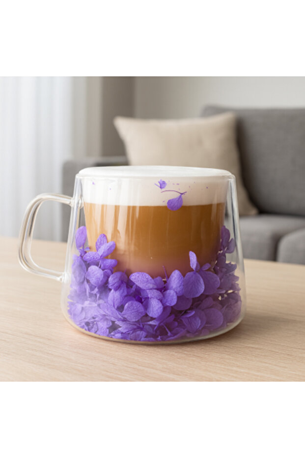 Decorative hydrangea thermos cup – 180 ml
