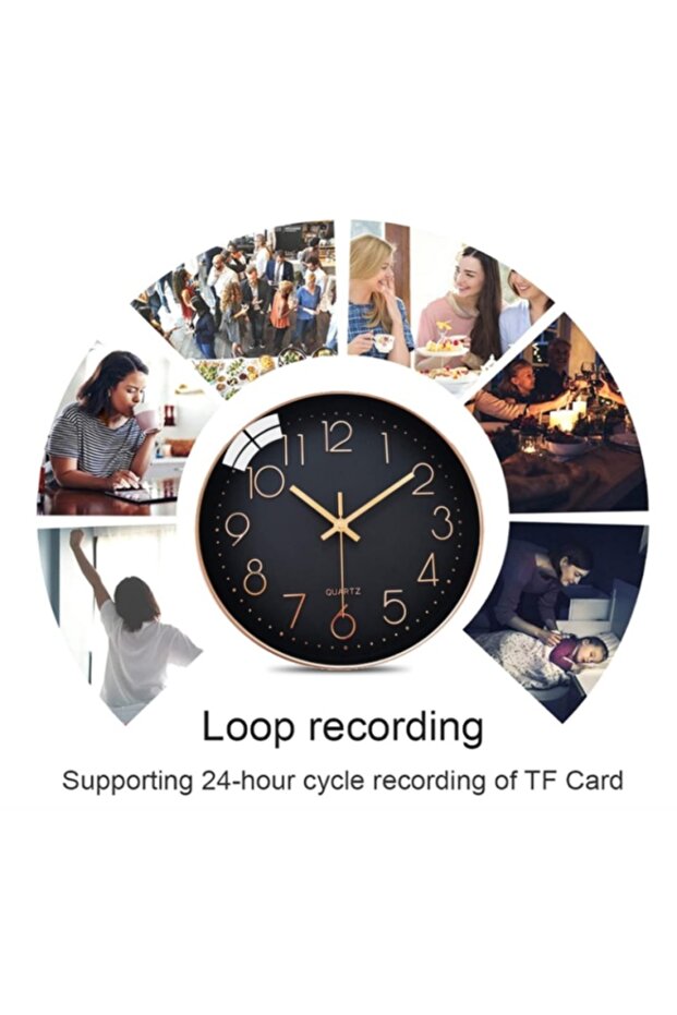 Mini wireless clock camera wall-mounted WiFi, 1080P HD, night vision, security monitoring - 3