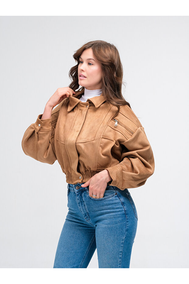 Camel Süet ceket - 3